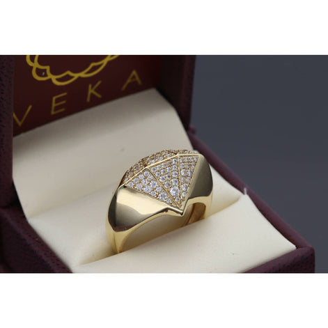 14 Karat Gold and CZ Diamond Shape Ring