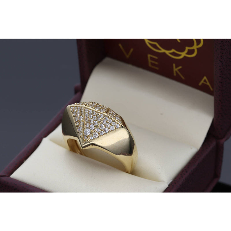 14 Karat Gold and CZ Diamond Shape Ring