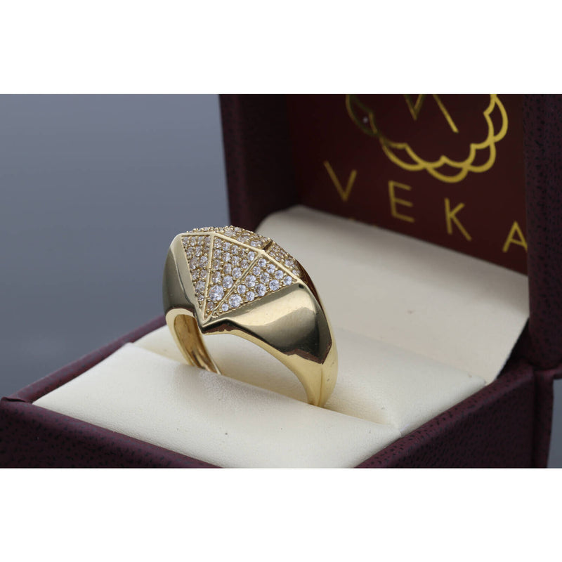 14 Karat Gold and CZ Diamond Shape Ring