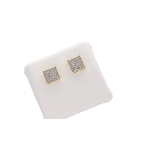10K Gold &1/4 ct Diam Square Earr