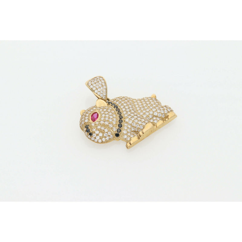 10 karat Gold & Cz Dog Charm W: 6.2g