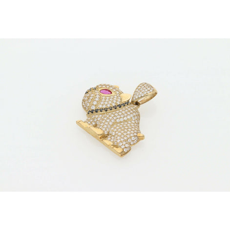 10 karat Gold & Cz Dog Charm W: 6.2g