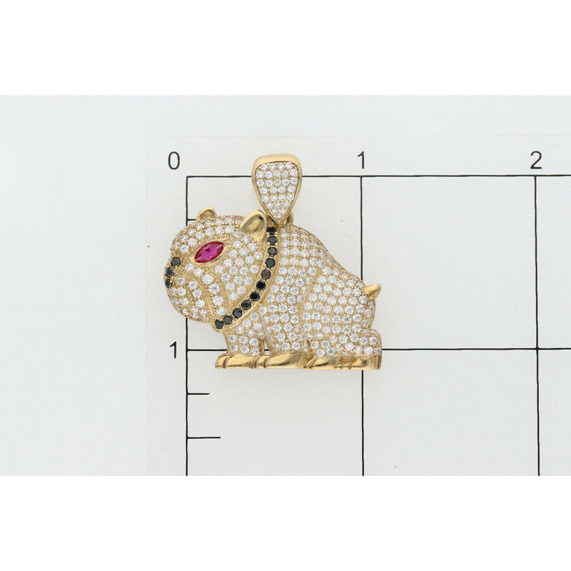 10 karat Gold & Cz Dog Charm W: 6.2g