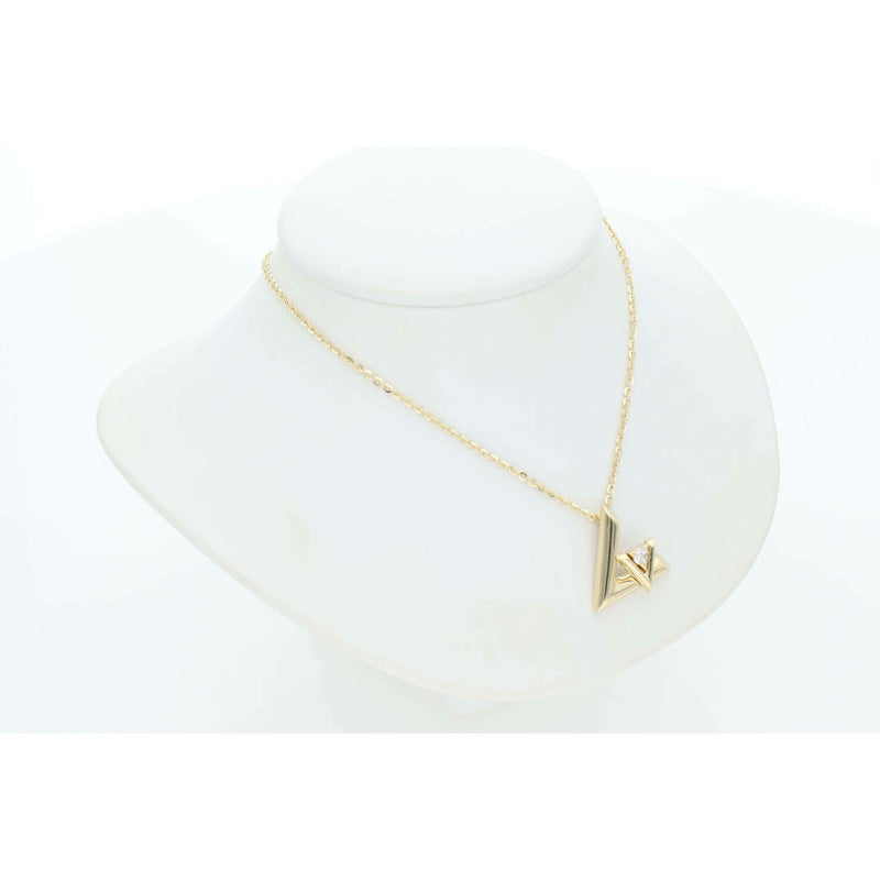 14 Karat Gold & Cz Double "V" Chain 1.2mm x 18" W: 5.1gr~