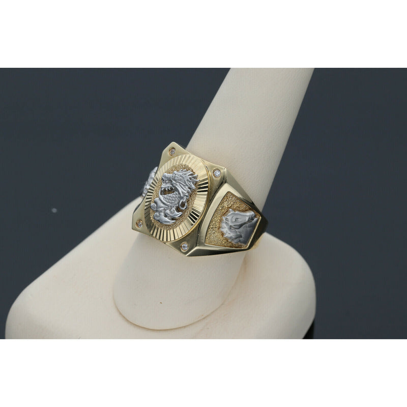 14 Karat Gold  Dragon and Horses Ring