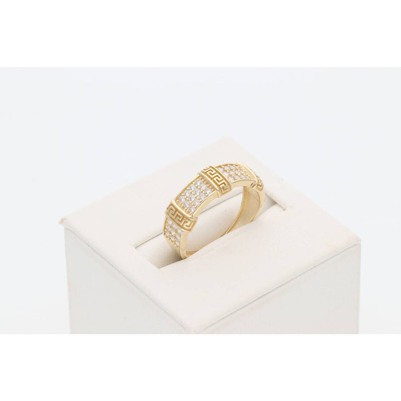 Gold Wedding Maze Ceremony band adorned with zirconium stones. 