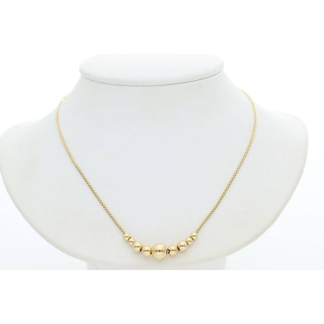 14K Gold Box Balls Necklaces 0.6mm 17