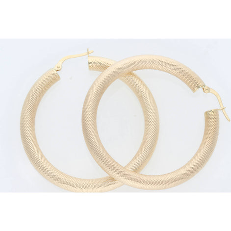 10K Gold Texture Hoop Earr 46 mm W:4.4