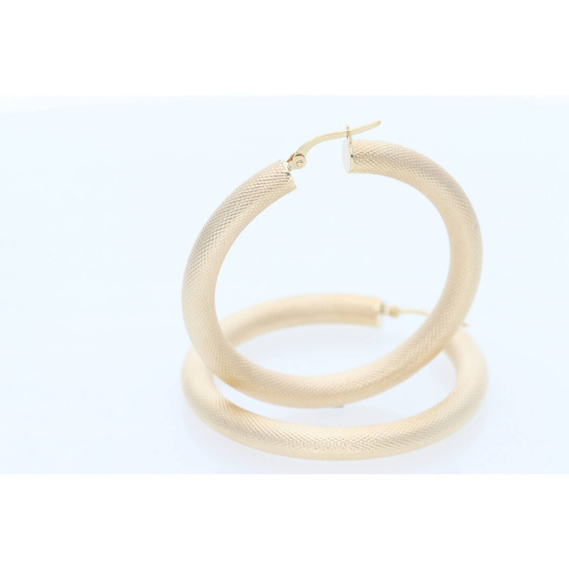 10K Gold Texture Hoop Earr 46 mm W:4.4
