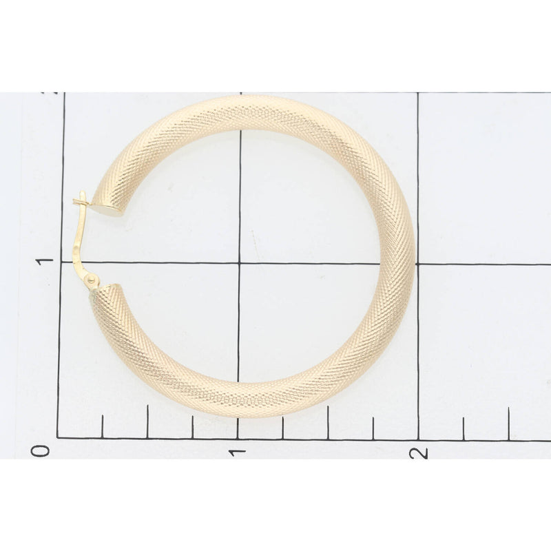 10K Gold Texture Hoop Earr 46 mm W:4.4