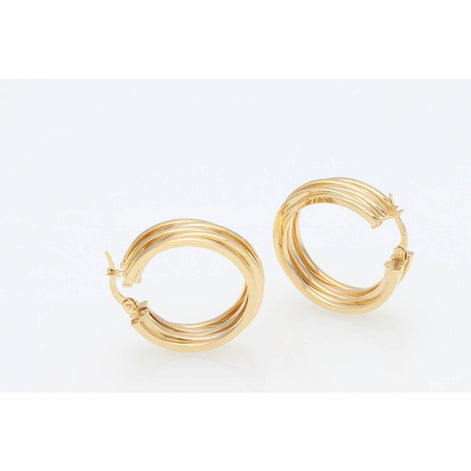 Gold 2 Line Hoop Earring 