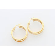 14 Karat Gold 2 Line Hoop Earring