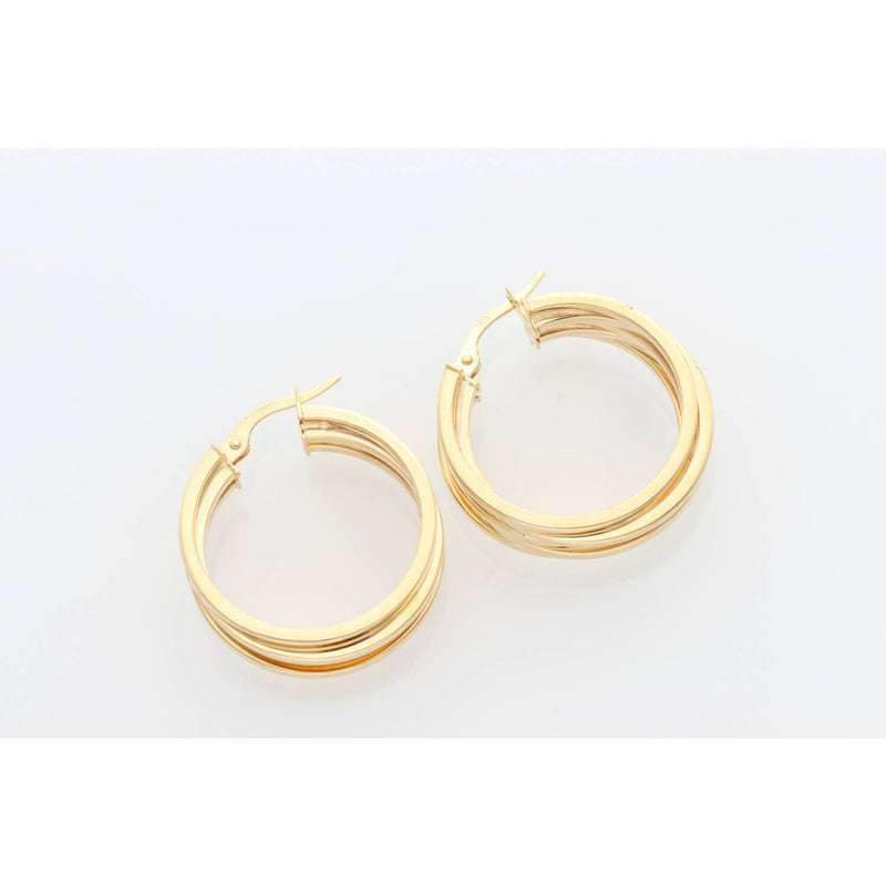 14 Karat Gold 2 Line Hoop Earring