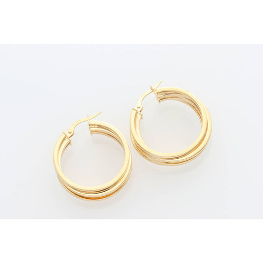 14 Karat Gold 2 Line Hoop Earring