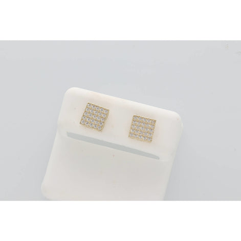 10K Gold & CZ Square Earr #2 W:2
