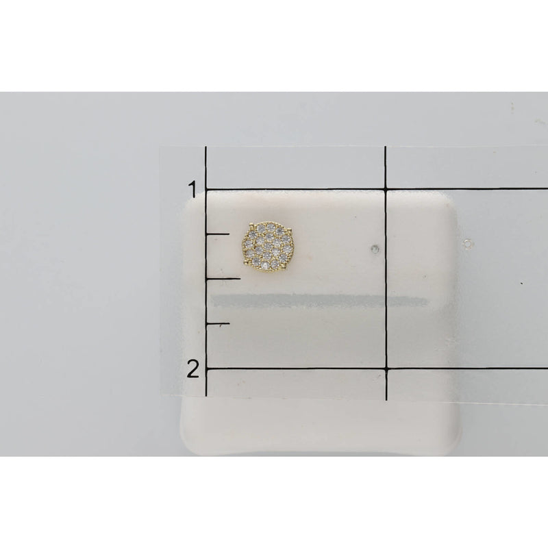 10K Gold & CZ Circ Stud Ear W: 1.4