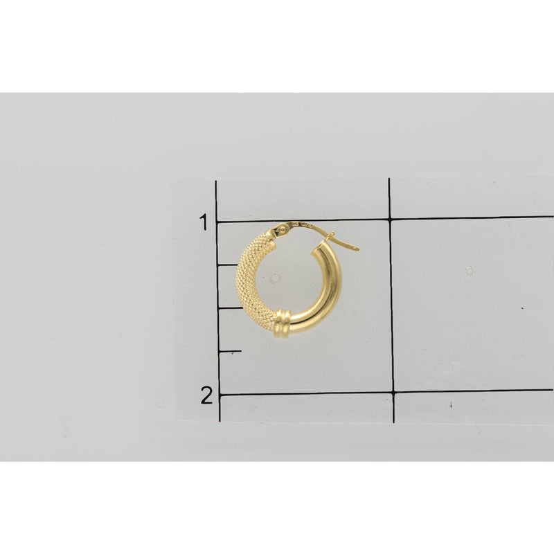 14K Gold Two Text Hoop #1 Earr W:1.6