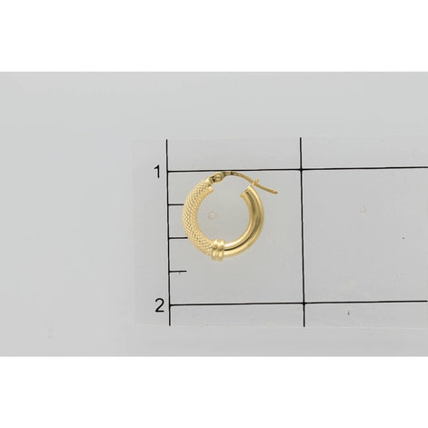 14K Gold Two Text Hoop #1 Earr W:1.6