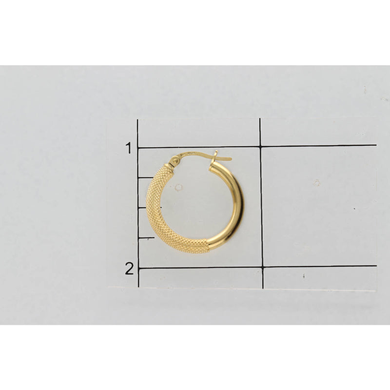 14K Gold Two Text Hoop #2 Earr W:1.5