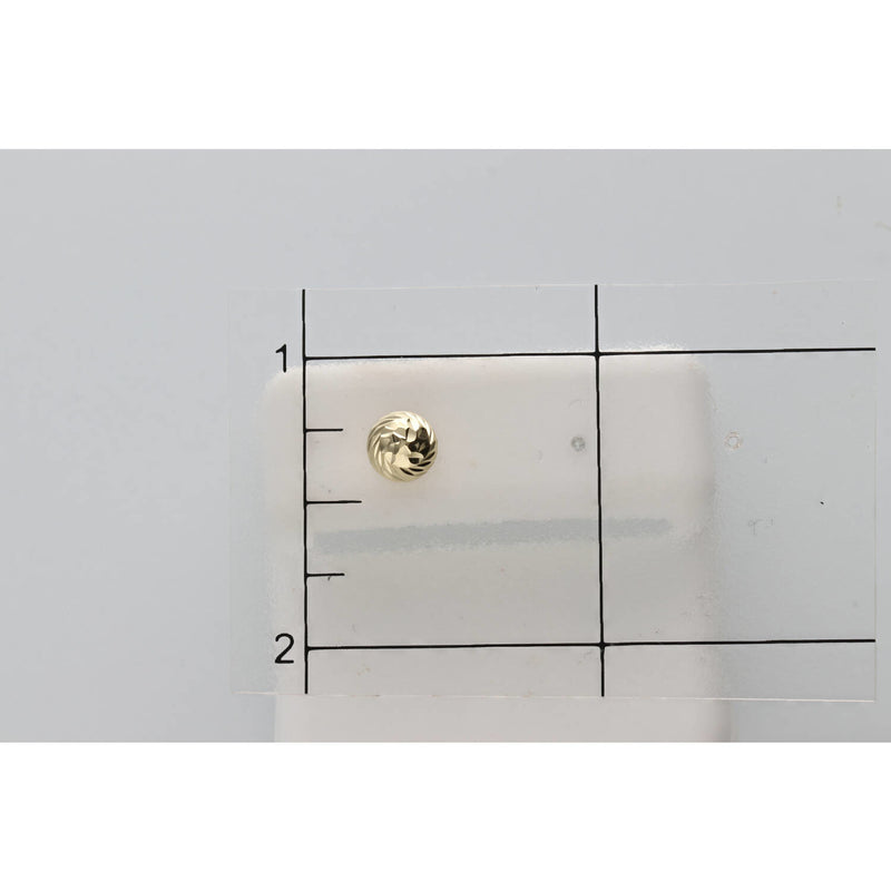 14K Gold Diam Cut Ball Stud Earr W:1.2