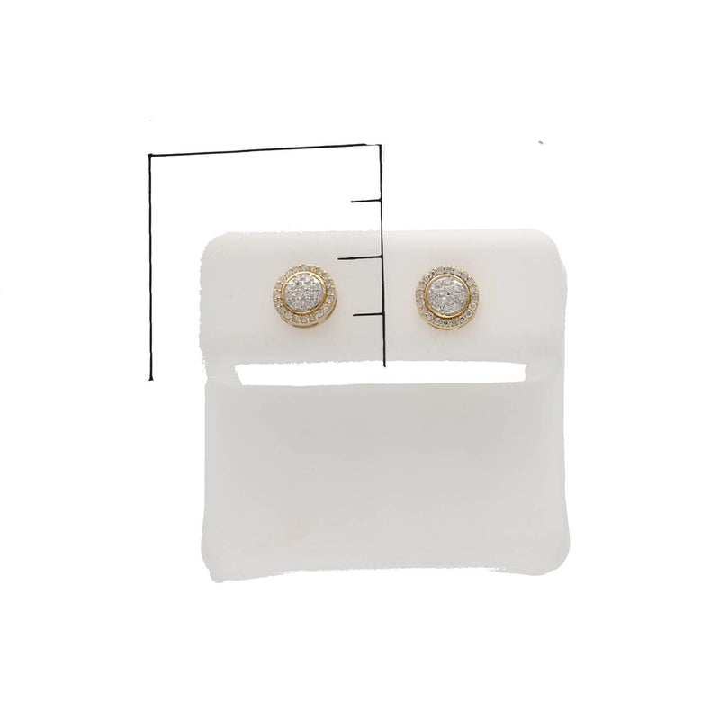 10K Gold 0.17 Ctw Diamond  Earrings W:2.1
