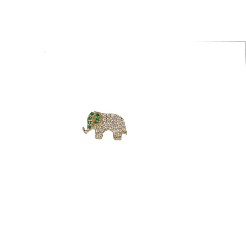 14K Gold Fancy Elephant Charm W:2.5