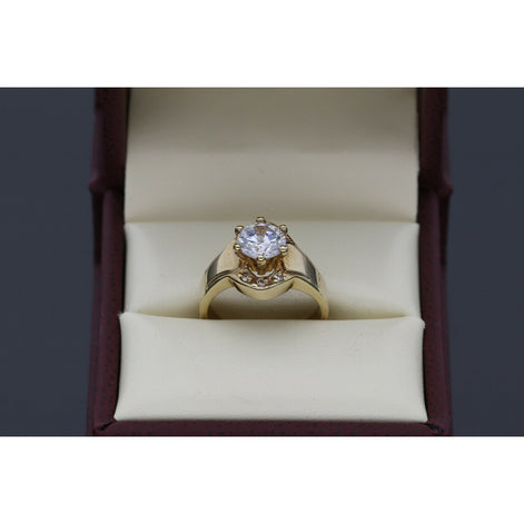 10 Karat Gold Cz princess Engagement Ring
