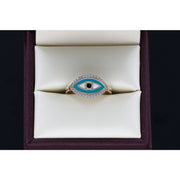 14 Karat Gold Evil Eye Ring