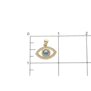 14K Gold & CZ Eye Charm W:2.0