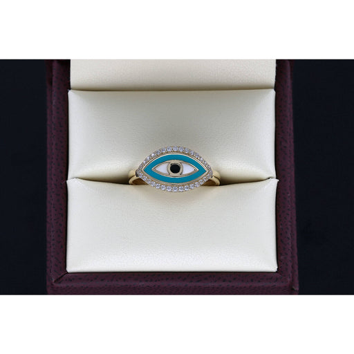 14 Karat Gold Evil Eye Ring