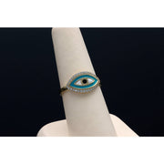 Gold Evil Eye Ring 14 Karat