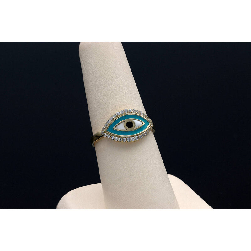 Gold Evil Eye Ring 14 Karat