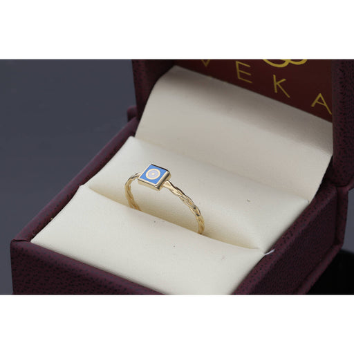 14K Gold Square Eye Ring