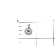 14K Gold & CZ Eye Charm W:1.3