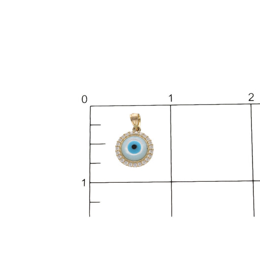 14K Gold & CZ Eye Charm W:1.3