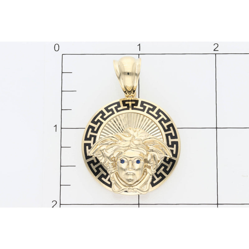Gold Medusa Medal Charm 10 Karat 