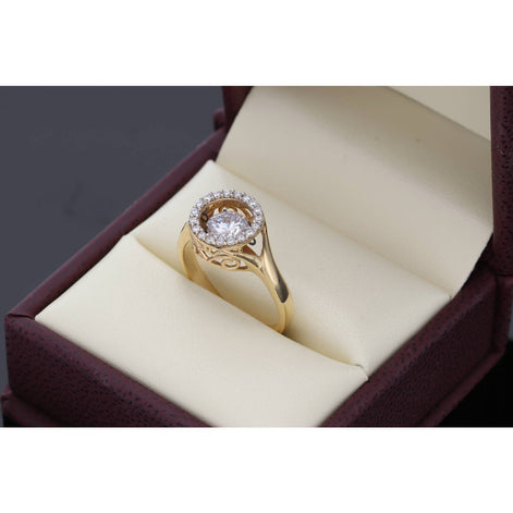 14 Karat Gold Cz Fancy Round Ring