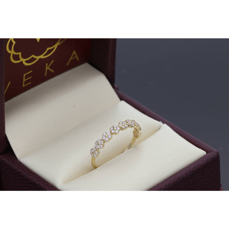 14K gold & CZ Flower Ring