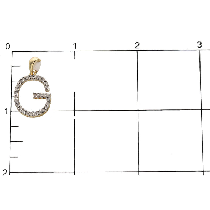 10K Gold Diamond Initial "G" Pendant