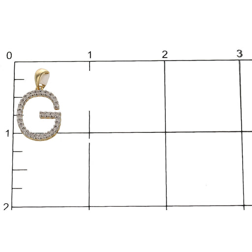 10K Gold Diamond Initial "G" Pendant