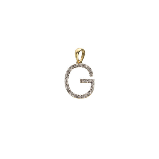 Gold Diamond Initial "G" Pendant