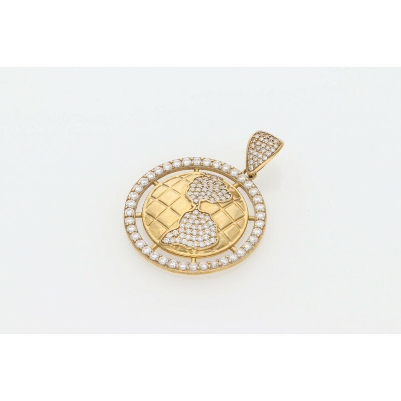 10 karat Gold & Cz World Medal Charm W: 7.3g