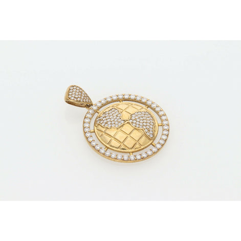 10 karat Gold & Cz World Medal Charm W: 7.3g