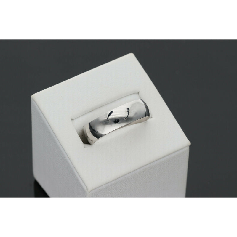 10K White Gold Wedding Band Ring 5.8mm