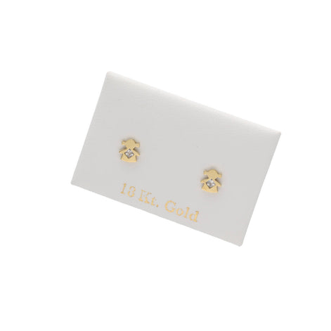 Gold & Cubic Zirconia Girl Earrings