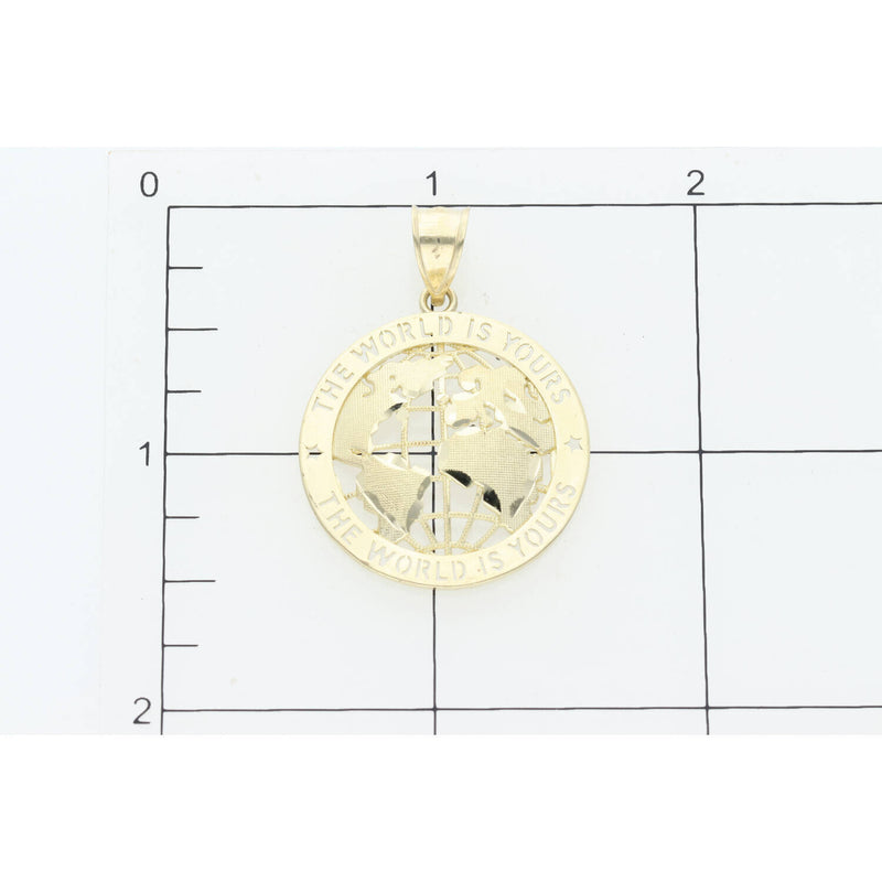 10K Gold "The World Is Yours" Medal Charm W:3