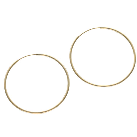 14K Gold Hoops Earrings W:2.6