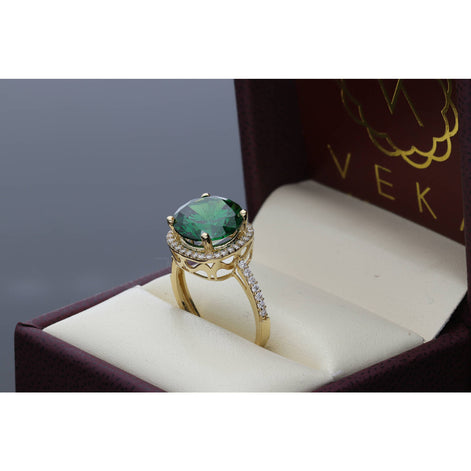 14 Karat Gold Green  Gem Ring