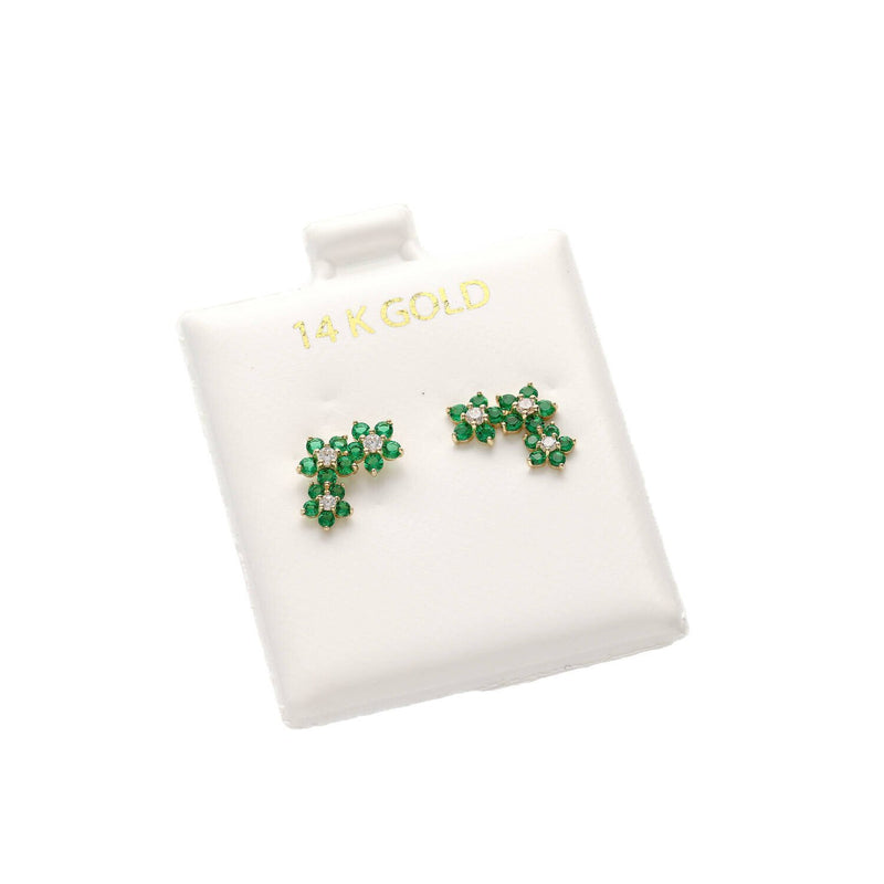 Gold Three Green Flowers