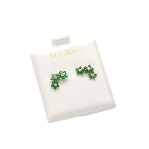 Gold Three Green Flowers